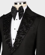 Valerio Milano Men's Black Silk and Wool Custom Desing Suit W/ Pant
