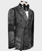 Valerio Milano Men's 100% Silk Satin Front One Button Custom Desing Vest Suit