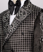 Valerio Milano Men's 100% Silk Satin Front One Button Custom Desing Vest Suit