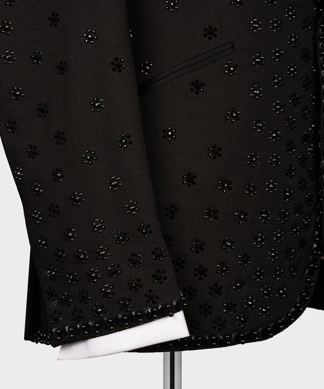 Valerio Milano Black Gem Stone Custom Black Tuxedo