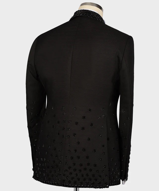 Valerio Milano Black Gem Stone Custom Black Tuxedo