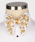 GOLD WHITE CUSTOM BOWTIE