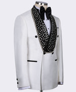 Valerio MilanoMen's White 100% Silk Satin Custom Desing Vest Suit W/ Trousers