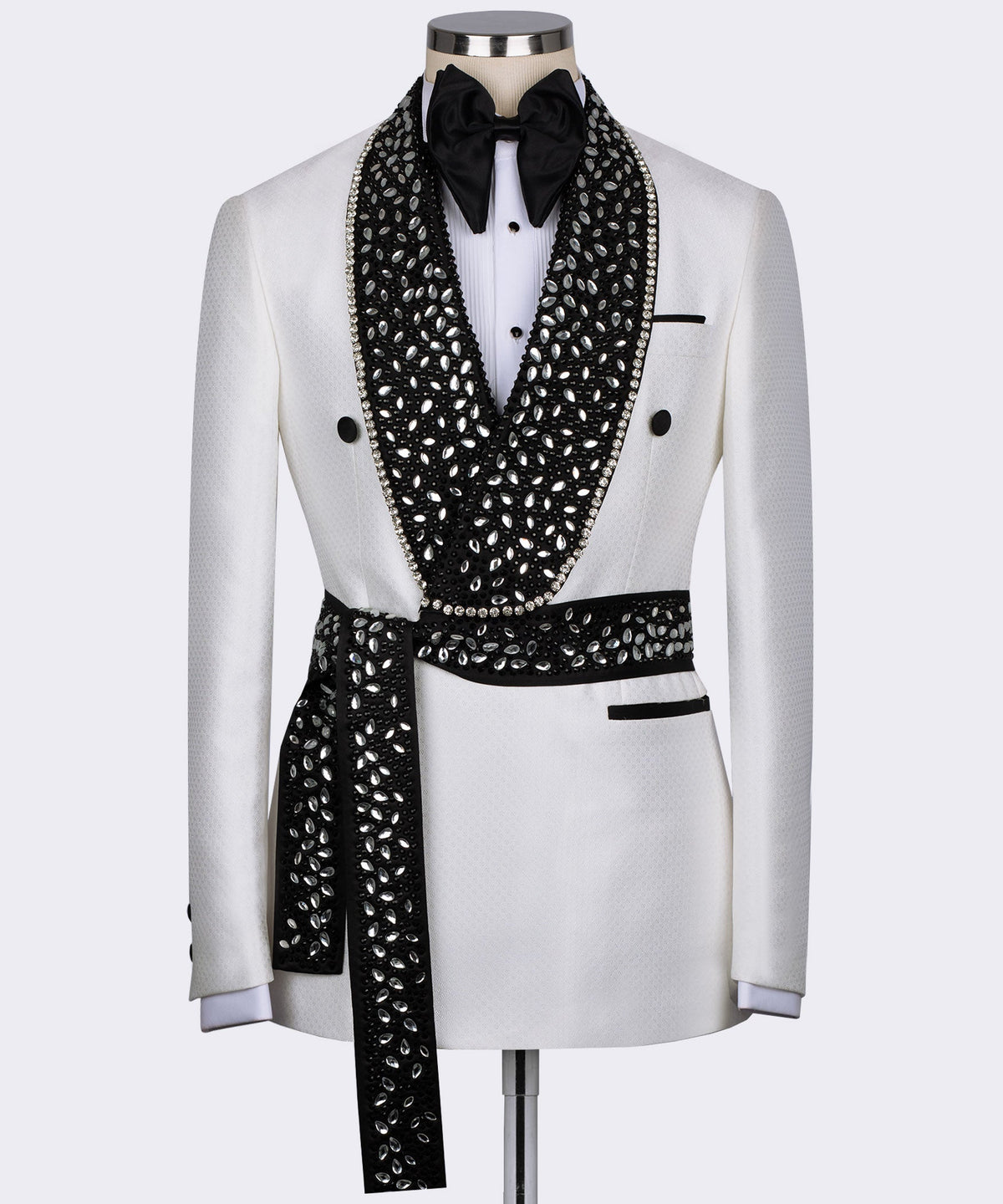Valerio MilanoMen's White 100% Silk Satin Custom Desing Vest Suit W/ Trousers