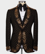 Valerio MilanoMen's Black Front One Button Custom Desing Vest Suit W/ Trousers