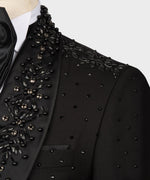 Valerio MilanoMen's Black Handmade Custom Desing Tuxedo Silk & Wool Vest Suit