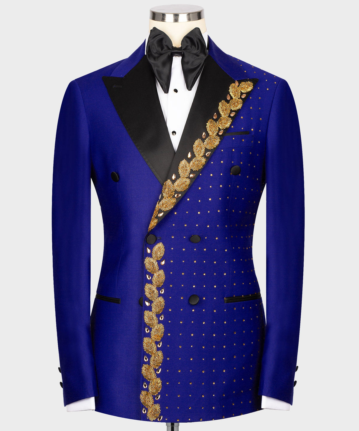 Valerio Milano Men's Blue Patterned 100% Silk Satin Custom Desing Vest Suit