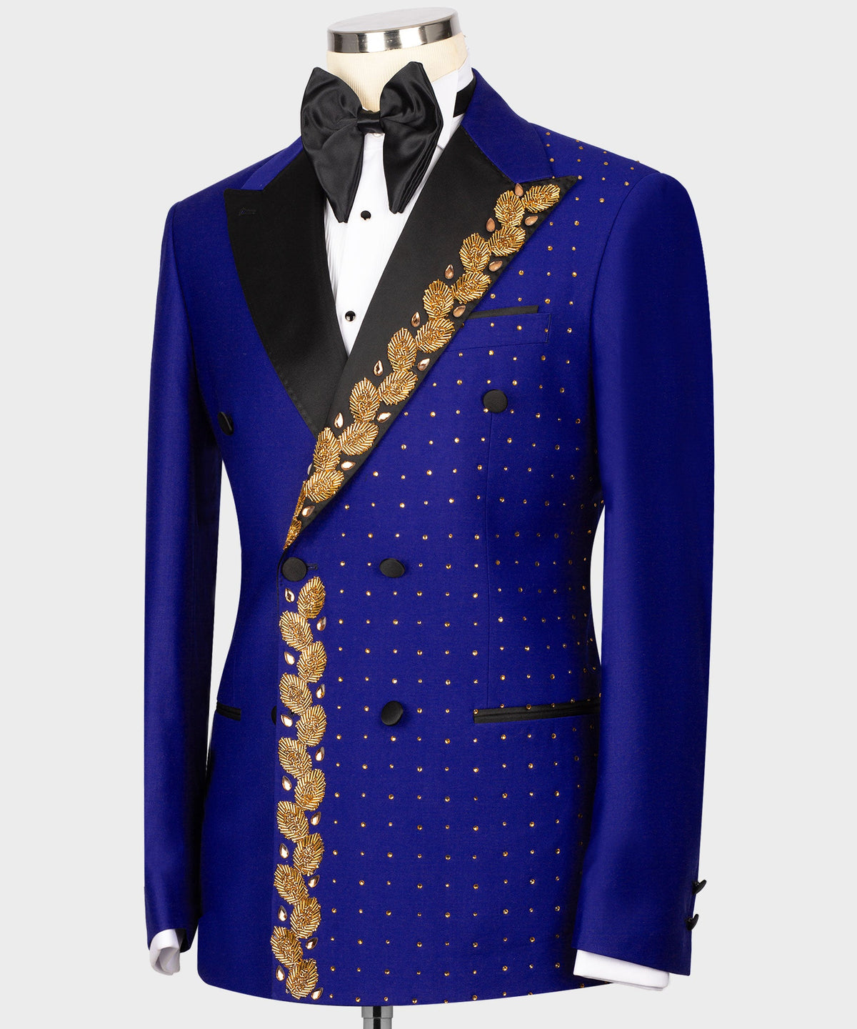 Valerio Milano Men's Blue Patterned 100% Silk Satin Custom Desing Vest Suit
