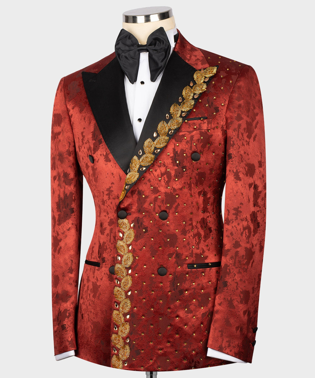 Valerio Milano Men's Red 100% Silk Satin Custom Desing Classic Vest Suit W/ Pant