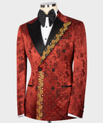 Valerio Milano Men's Red 100% Silk Satin Custom Desing Classic Vest Suit W/ Pant