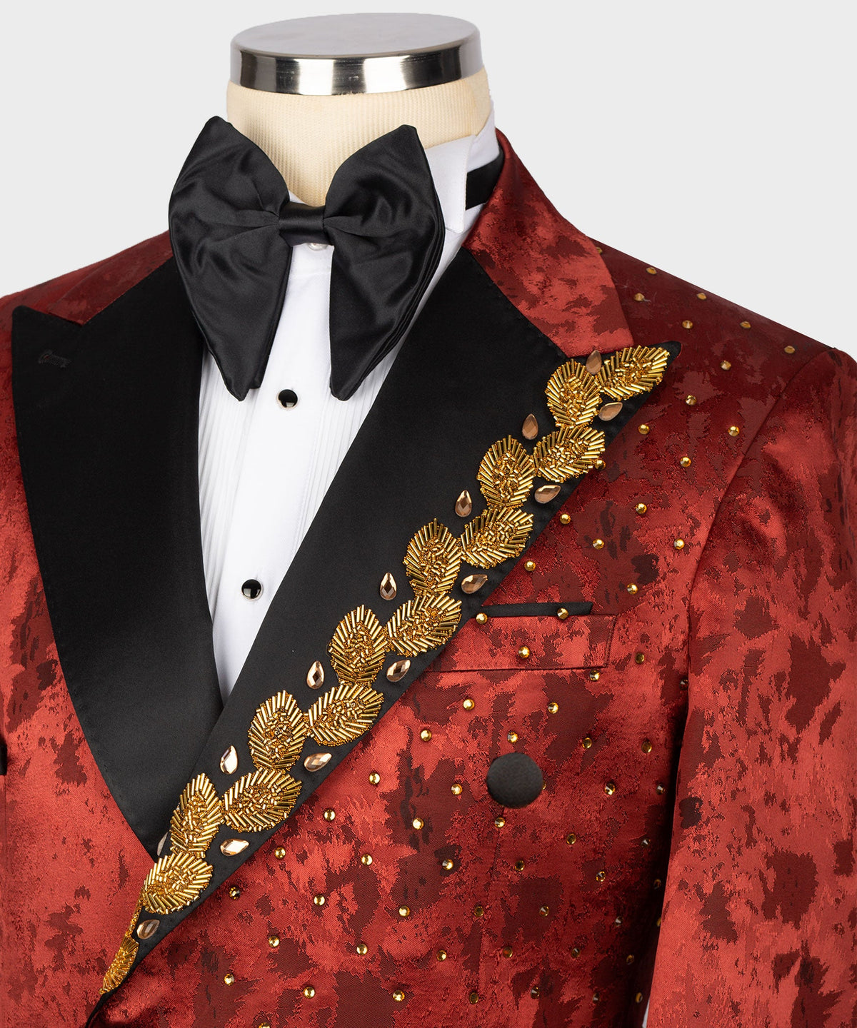 Valerio Milano Men's Red 100% Silk Satin Custom Desing Classic Vest Suit W/ Pant