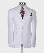 White Big Size Suit With Classic Vest
