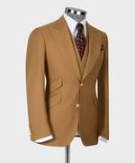 Camel Big Size Suit With Classic Vest
