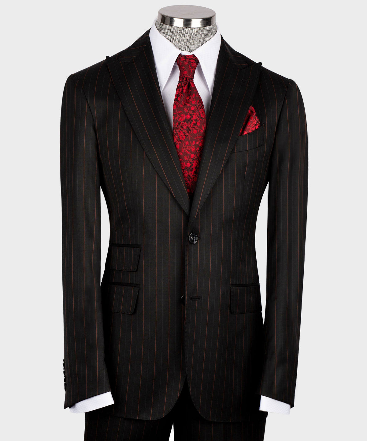 Valerio Milano 3-Piece Italian Men's Suit Black 100% Wool Triple Classic Vest Suit W/ Straight Leg Trousers