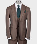 Valerio Milano 3-Piece Italian Men's SuitDot Seam Pointed Collar Triple Classic Suit W/ Straight Leg Trousers