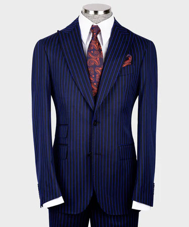 Valerio Milano 3-Piece Italian Men's Suit Front Two Buttons Pointed Collar Triple Classic Suit Straight Leg Trousers