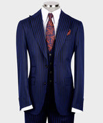 Valerio Milano 3-Piece Italian Men's Suit Front Two Buttons Pointed Collar Triple Classic Suit Straight Leg Trousers