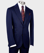 Valerio Milano 3-Piece Italian Men's Suit Front Two Buttons Pointed Collar Triple Classic Suit Straight Leg Trousers