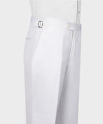 Valerio Milano 3-Piece Italian Men's Suit White 100% Wool Pointed Collar Triple Classic Suit W/ Straight Leg Trousers