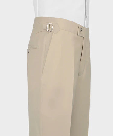 Valerio Milano 3-Piece Italian Men's Suit Cream Point Stitching Triple Classic Suit Straight Leg Trouser