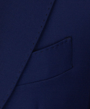 Valerio Milano 3-Piece Italian Men's Suit Blue 100% Wool Pointed Collar Triple Classic Suit W/ Straight Leg Trouser