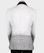 Valerio Milano Men's White Tuxedo With Black Stone Embroidered Custom Desing Vest Suit