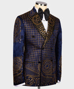Valerio Milano Men's Blue100% Silk Satin Custom Desing Classic Vest Suit W/ Pant