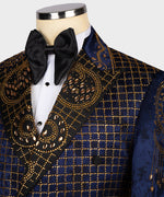 Valerio Milano Men's Blue100% Silk Satin Custom Desing Classic Vest Suit W/ Pant
