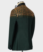 Valerio Milano Men's Dark Green 100% Silk Satin Custom Desing Classic Vest suit