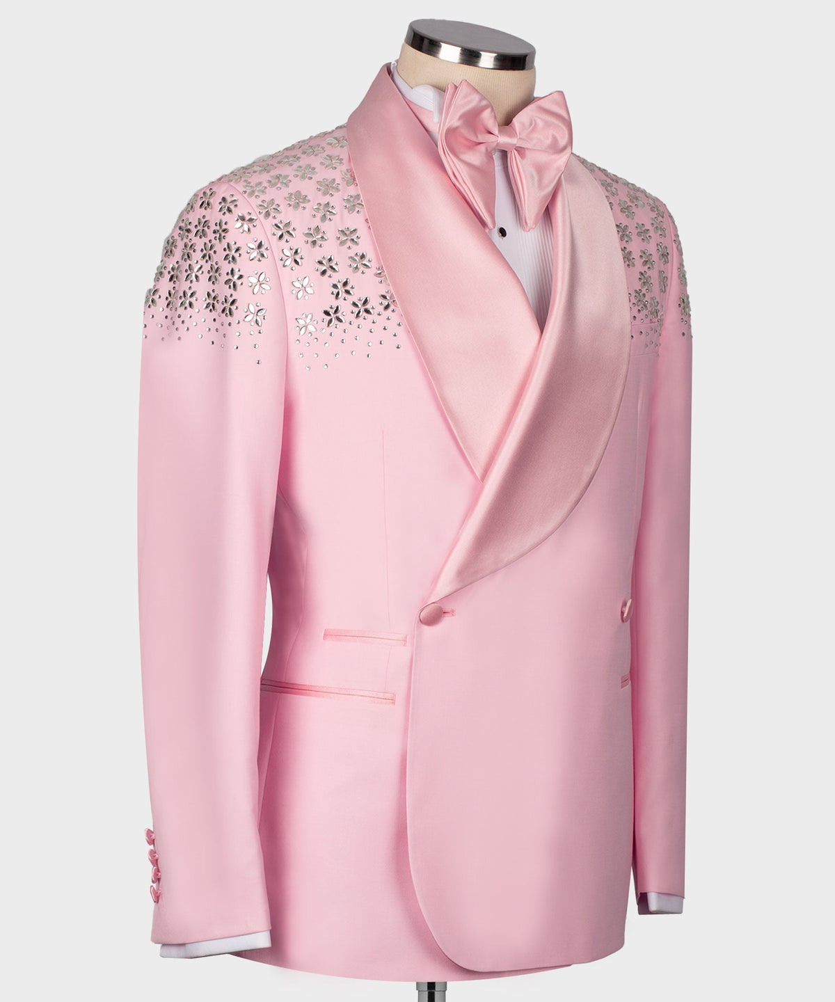 Valerio Milano Men's Pink Front One Button Custom Desing Classic Vest suit W/ Pant