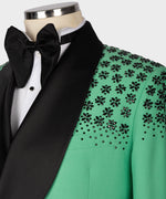 Valerio MilanoMen's Light Green 100% Silk Satin Custom Desing Classic Vest suit W/ Pant