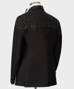 Valerio Milano Men's Special Black Tuxedo With Stone Embroidery Custom Design Vest Suit