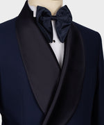 Valerio Milano Men's Blue Collar Patterned Tuxedo Double Breasted