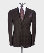 Valerio Milano 3-Piece Italian Men's Suit- Brown 100% Wool Point Seam Classic Suit W/ Straight Leg Trousers