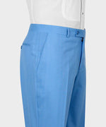 Valerio Milano 3-Piece Italian Men's Suit Blue 100% Wool Classic VestSuit W/ Straight Leg Trousers