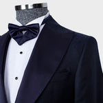 Pointed Collar Tuxedo Navy Blue
