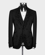 Valerio Milano Men's Black Front One Button Custom Desing Vest Suit W/ Pants And Bowtie