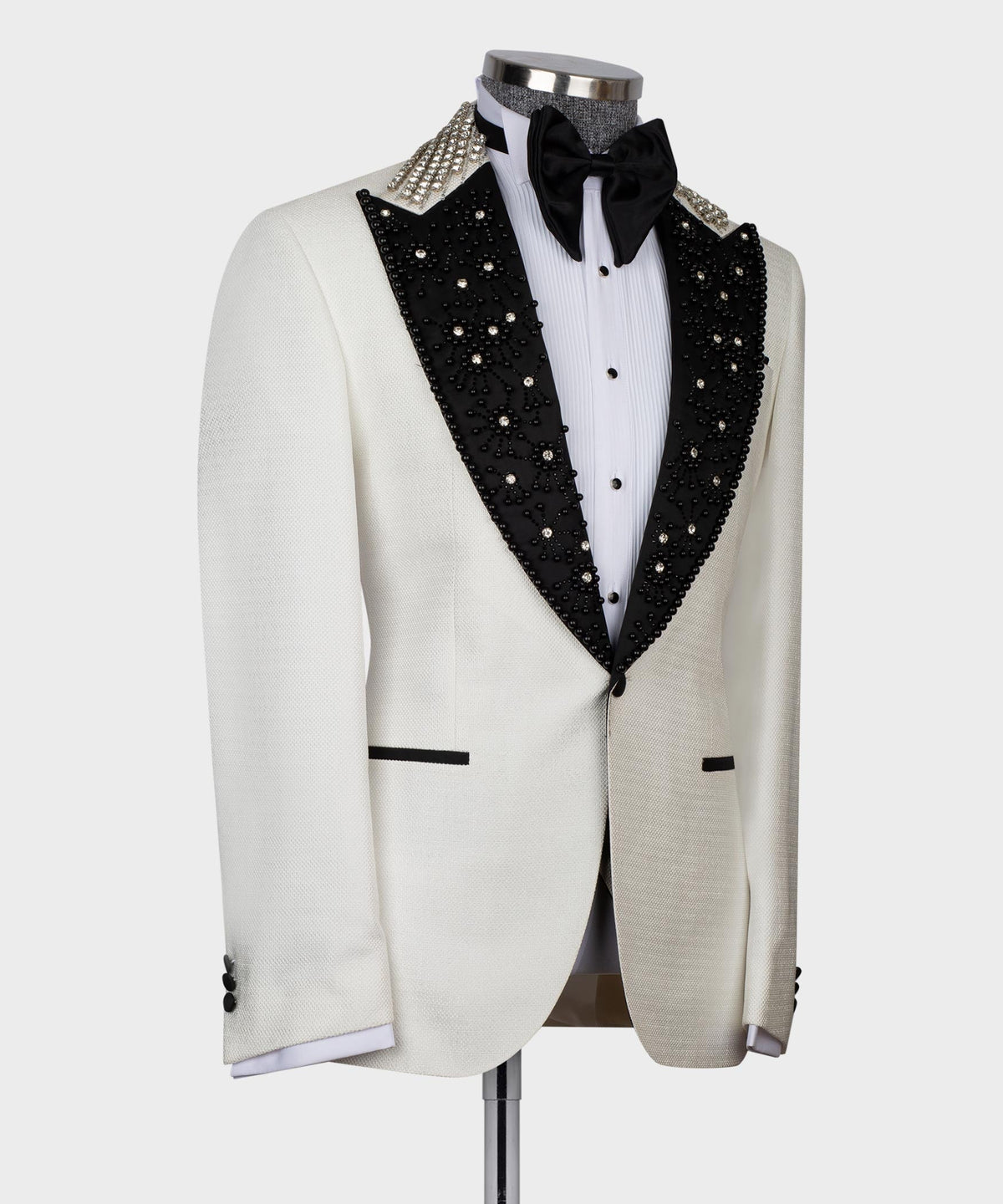 Valerio Milano Men's White Front One Button Custom Desing Classic Vest Suit And Pant