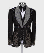 Valerio Milano Men's Black Speci̇al Tuxedo Custom Desing Classic Vest Suit W/ Pant