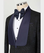 Valerio MilanoNavy Blue Embossed Fabric Silk