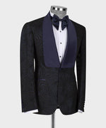 Valerio MilanoNavy Blue Embossed Fabric Silk