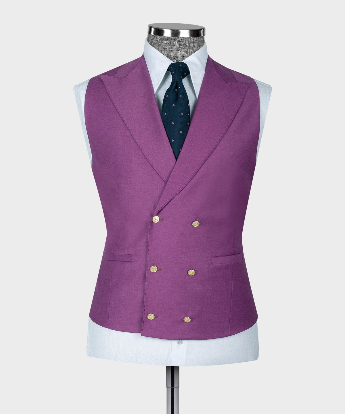 Valerio Milano 3-Piece Italian Men's Suit Fuchia 100% Wool Business Classic Vest Suit Straight Leg Trousers