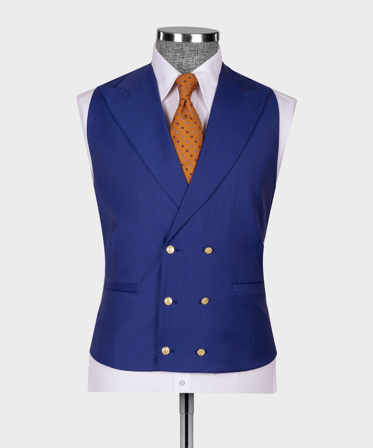 Valerio Milano 3-Piece Italian Men's SuitDark Blue 100% Wool Classic Vest Suit W/ Straight leg Trousers