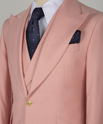 Valerio Milano 3-piece italian Men's Pink Suit 100% Wool Golden Button Vest Classic Suit