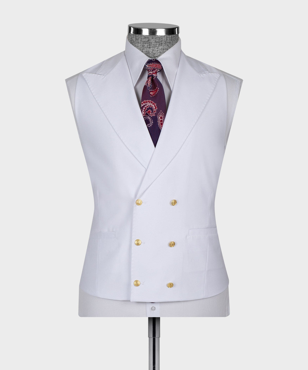 Valerio Milano 3- Piece Italian Men's Suit- White 100% Wool Business Classic Suit W/ Straight Leg Trousers