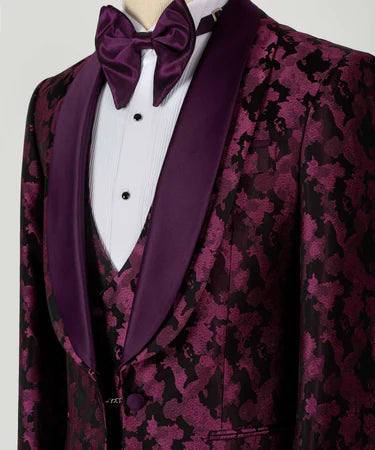 Valerio MilanoDouble Lapeled Purple Tuxedo