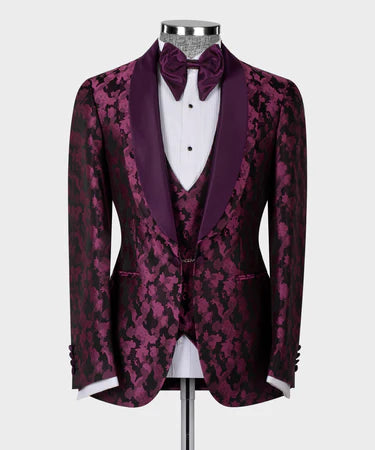 Valerio MilanoDouble Lapeled Purple Tuxedo