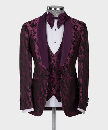 Valerio MilanoDouble Lapeled Purple Tuxedo