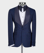 Valerio Milano Navy Blue Embossed Fabric