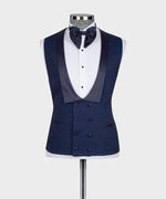 Valerio Milano Navy Blue Embossed Fabric